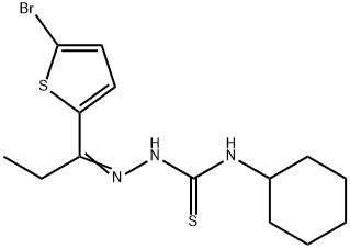 1-[(E)-1-(5-bromothiophen-2-yl)propylideneamino]-3-cyclohexylthiourea Struktur