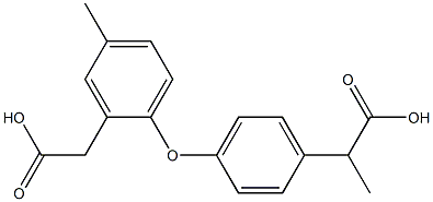 2-(4-(2-(carboxymethyl)-4-methylphenoxy)phenyl)propanoic acid Struktur