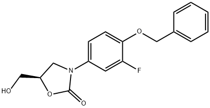 (R)-3-(4-(benzyloxy)-3-fluorophenyl)-5-(hydroxymethyl)oxazolidin-2-one Struktur