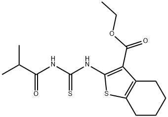 ethyl 2-{[(isobutyrylamino)carbonothioyl]amino}-4,5,6,7-tetrahydro-1-benzothiophene-3-carboxylate Struktur