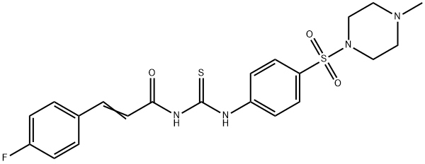 (E)-3-(4-fluorophenyl)-N-[[4-(4-methylpiperazin-1-yl)sulfonylphenyl]carbamothioyl]prop-2-enamide Struktur