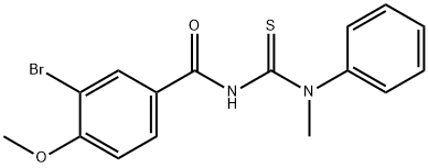 3-bromo-4-methoxy-N-{[methyl(phenyl)amino]carbonothioyl}benzamide Struktur