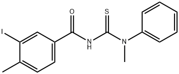 3-iodo-4-methyl-N-{[methyl(phenyl)amino]carbonothioyl}benzamide Struktur