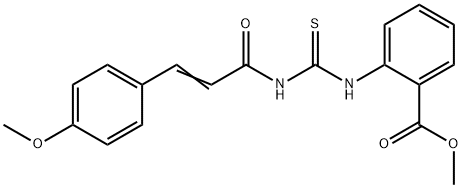 methyl 2-[({[3-(4-methoxyphenyl)acryloyl]amino}carbonothioyl)amino]benzoate Struktur