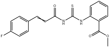 methyl 2-[({[3-(4-fluorophenyl)acryloyl]amino}carbonothioyl)amino]benzoate Struktur