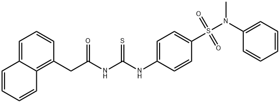 N-{[(4-{[methyl(phenyl)amino]sulfonyl}phenyl)amino]carbonothioyl}-2-(1-naphthyl)acetamide Struktur