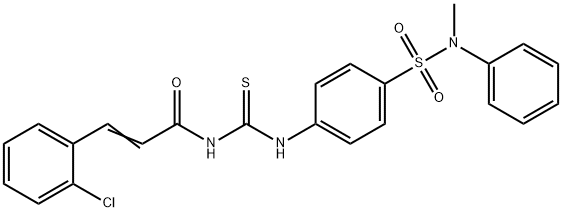 3-(2-chlorophenyl)-N-{[(4-{[methyl(phenyl)amino]sulfonyl}phenyl)amino]carbonothioyl}acrylamide Structure