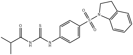 N-({[4-(2,3-dihydro-1H-indol-1-ylsulfonyl)phenyl]amino}carbonothioyl)-2-methylpropanamide Struktur