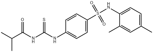 N-{[(4-{[(2,4-dimethylphenyl)amino]sulfonyl}phenyl)amino]carbonothioyl}-2-methylpropanamide Struktur