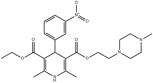 1,4-Dihydro-2,6-dimethyl-4-(3-nitrophenyl)-3,5-pyridinedicarboxylic Acid 3-Ethyl 5-[2-(4-methyl-1-piperazinyl)ethyl] Ester Struktur