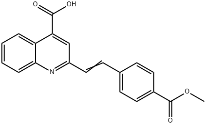 2-[2-(4-Methoxycarbonyl-phenyl)-vinyl]-quinoline-4-carboxylic acid Struktur