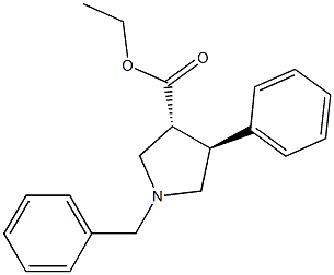 Trans-ethyl 1-benzyl-4-phenylpyrrolidine-3-carboxylate Struktur