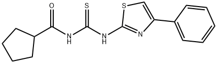 N-{[(4-phenyl-1,3-thiazol-2-yl)amino]carbonothioyl}cyclopentanecarboxamide Struktur