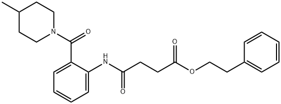 2-phenylethyl 4-({2-[(4-methyl-1-piperidinyl)carbonyl]phenyl}amino)-4-oxobutanoate Struktur