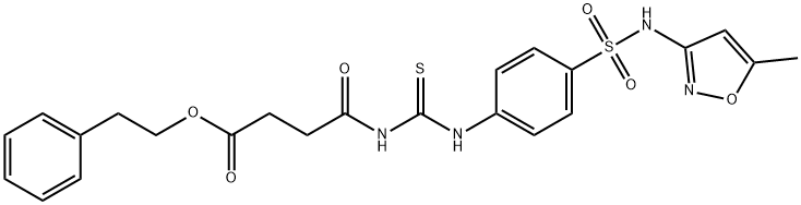 2-phenylethyl 4-({[(4-{[(5-methyl-3-isoxazolyl)amino]sulfonyl}phenyl)amino]carbonothioyl}amino)-4-oxobutanoate Struktur