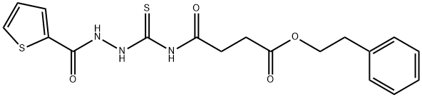 2-phenylethyl 4-oxo-4-({[2-(2-thienylcarbonyl)hydrazino]carbonothioyl}amino)butanoate Struktur