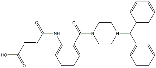 4-[(2-{[4-(diphenylmethyl)-1-piperazinyl]carbonyl}phenyl)amino]-4-oxo-2-butenoic acid Struktur