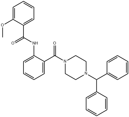 N-(2-{[4-(diphenylmethyl)-1-piperazinyl]carbonyl}phenyl)-2-methoxybenzamide Struktur