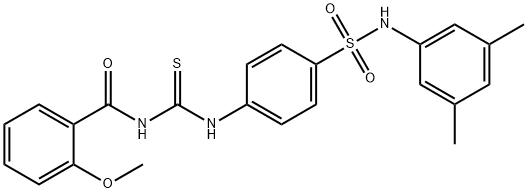 N-{[(4-{[(3,5-dimethylphenyl)amino]sulfonyl}phenyl)amino]carbonothioyl}-2-methoxybenzamide Struktur