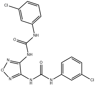 1-(3-chlorophenyl)-3-[4-[(3-chlorophenyl)carbamoylamino]-1,2,5-oxadiazol-3-yl]urea Struktur