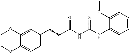 3-(3,4-dimethoxyphenyl)-N-{[(2-methoxyphenyl)amino]carbonothioyl}acrylamide Struktur