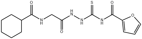 N-[[[2-(cyclohexanecarbonylamino)acetyl]amino]carbamothioyl]furan-2-carboxamide Struktur