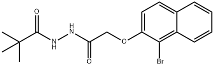 N'-{[(1-bromo-2-naphthyl)oxy]acetyl}-2,2-dimethylpropanohydrazide Struktur