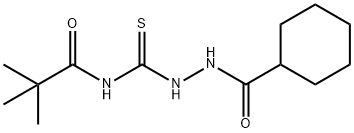 N-{[2-(cyclohexylcarbonyl)hydrazino]carbonothioyl}-2,2-dimethylpropanamide Struktur