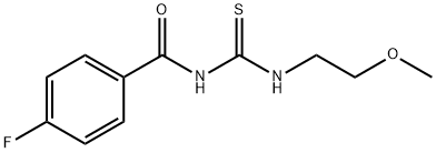 4-fluoro-N-{[(2-methoxyethyl)amino]carbonothioyl}benzamide Struktur