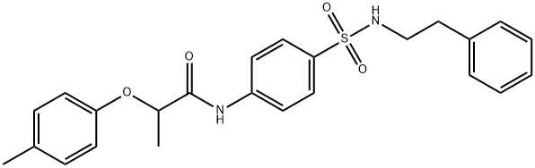 2-(4-methylphenoxy)-N-(4-{[(2-phenylethyl)amino]sulfonyl}phenyl)propanamide Struktur