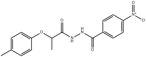 N'-[2-(4-methylphenoxy)propanoyl]-4-nitrobenzohydrazide Struktur