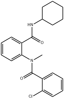 2-chloro-N-{2-[(cyclohexylamino)carbonyl]phenyl}-N-methylbenzamide Struktur