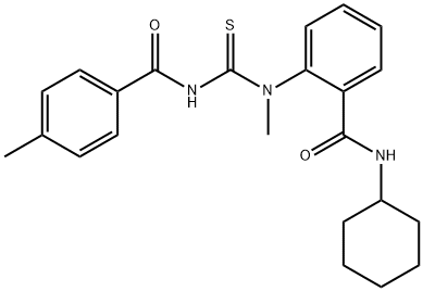 N-cyclohexyl-2-(methyl{[(4-methylbenzoyl)amino]carbonothioyl}amino)benzamide Struktur