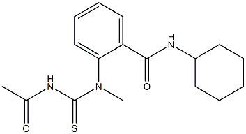 2-[acetylcarbamothioyl(methyl)amino]-N-cyclohexylbenzamide Struktur