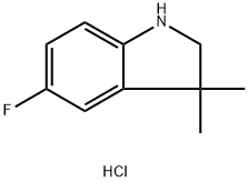 5-fluoro-3,3-dimethyl-2,3-dihydro-1H-indole hydrochloride Struktur