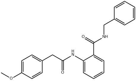 N-benzyl-2-[[2-(4-methoxyphenyl)acetyl]amino]benzamide Struktur