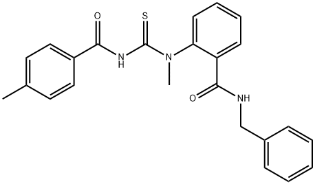 N-benzyl-2-(methyl{[(4-methylbenzoyl)amino]carbonothioyl}amino)benzamide Struktur