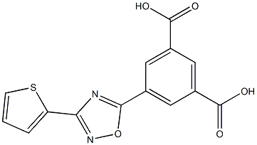 1,3-Benzenedicarboxylic acid, 5-[3-(2-thienyl)-1,2,4-oxadiazol-5-yl]- Struktur