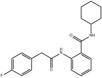 N-cyclohexyl-2-{[(4-fluorophenyl)acetyl]amino}benzamide Struktur