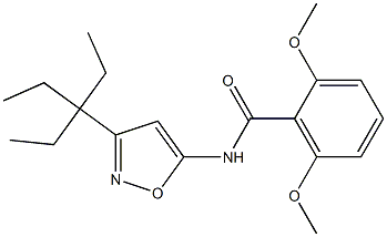 Benzamide, N-[3-(1,1-diethylpropyl)-5-isoxazolyl]-2,6-dimethoxy- Struktur