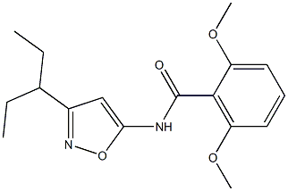 Benzamide, N-[3-(1-ethylpropyl)-5-isoxazolyl]-2,6-dimethoxy- Struktur