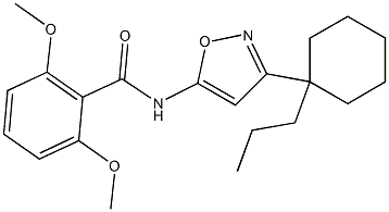 Benzamide, 2,6-dimethoxy-N-[3-(1-propylcyclohexyl)-5-isoxazolyl]- Struktur