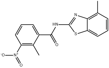 2-methyl-N-(4-methyl-1,3-benzothiazol-2-yl)-3-nitrobenzamide Struktur