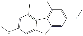 Dibenzofuran, 3,7-dimethoxy-1,9-dimethyl- Struktur