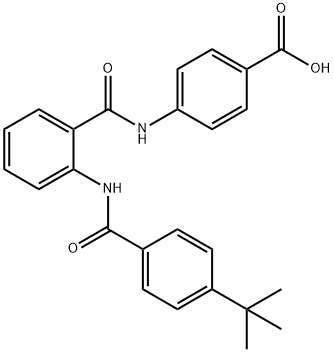 4-{[(2-{[(4-tert-butylphenyl)carbonyl]amino}phenyl)carbonyl]amino}benzoic acid Struktur