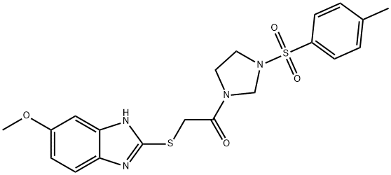 2-[(5-methoxy-1H-benzimidazol-2-yl)sulfanyl]-1-{3-[(4-methylphenyl)sulfonyl]imidazolidin-1-yl}ethanone Struktur