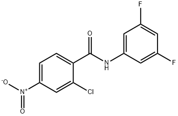 2-chloro-N-(3,5-difluorophenyl)-4-nitrobenzamide Struktur