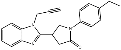 1-(4-ethylphenyl)-4-(1-(prop-2-yn-1-yl)-1H-benzo[d]imidazol-2-yl)pyrrolidin-2-one Struktur