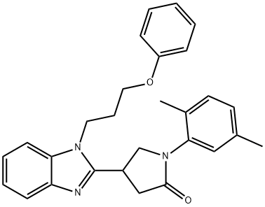 1-(2,5-dimethylphenyl)-4-(1-(3-phenoxypropyl)-1H-benzo[d]imidazol-2-yl)pyrrolidin-2-one Struktur