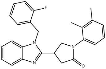 1-(2,3-dimethylphenyl)-4-(1-(2-fluorobenzyl)-1H-benzo[d]imidazol-2-yl)pyrrolidin-2-one Struktur